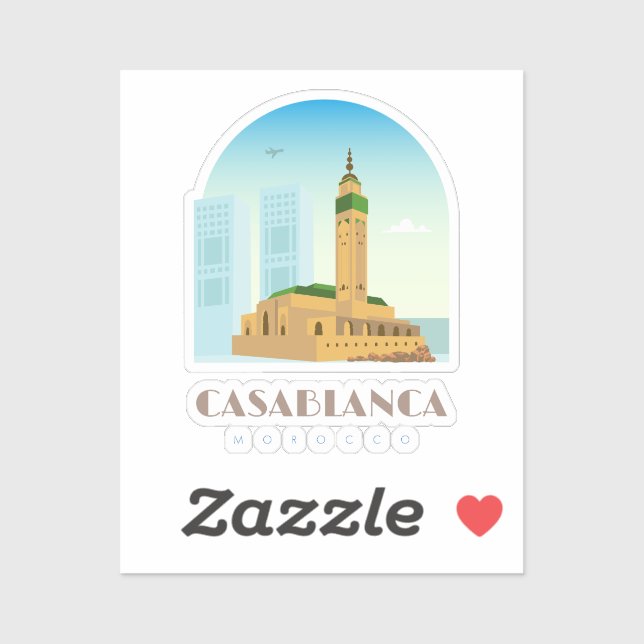Sticker Casablanca ville Maroc Skyline (Feuille)