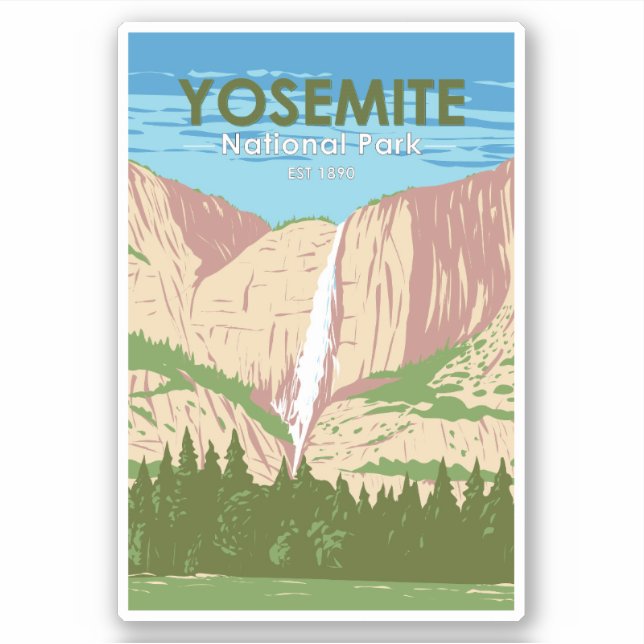 Sticker Cascade de Yosemite National Park California (Devant)