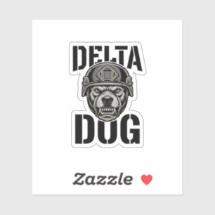 Sticker Casque Bulldog Delta Dog Design de gravure vintage