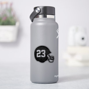 Sticker Casque de football numéro personnalisé noir