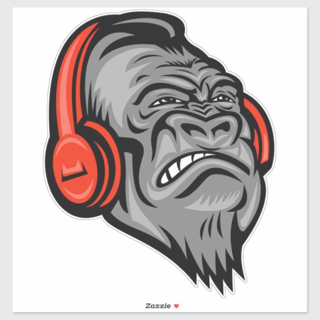 Sticker Casque de Gorilla Le Grand Visage de la Montagne,  (Feuille)