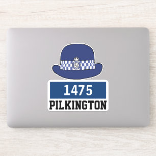 Sticker Casque de la gendarme de la police avec nom et num