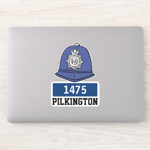 Sticker Casque de l'agent de police du Royaume-Uni avec no