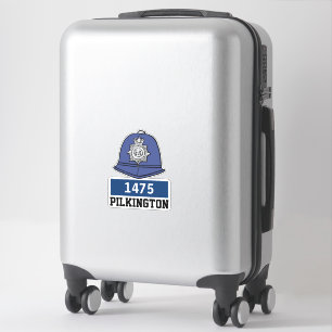 Sticker Casque de policier masculin britannique avec nom e