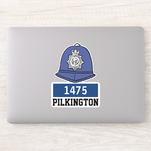 Sticker Casque de policier masculin britannique avec nom e (Ordinateur)