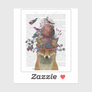 Sticker Casque d'oiseaux renard avec Artichoke