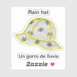 Sticker casquette de pluie/Un gorro de lluvia