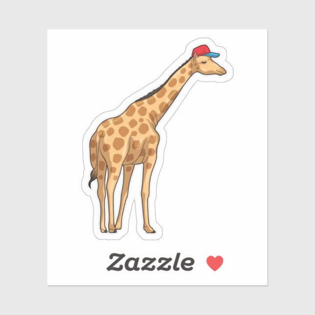 Sticker Casquette Giraffe (Feuille)
