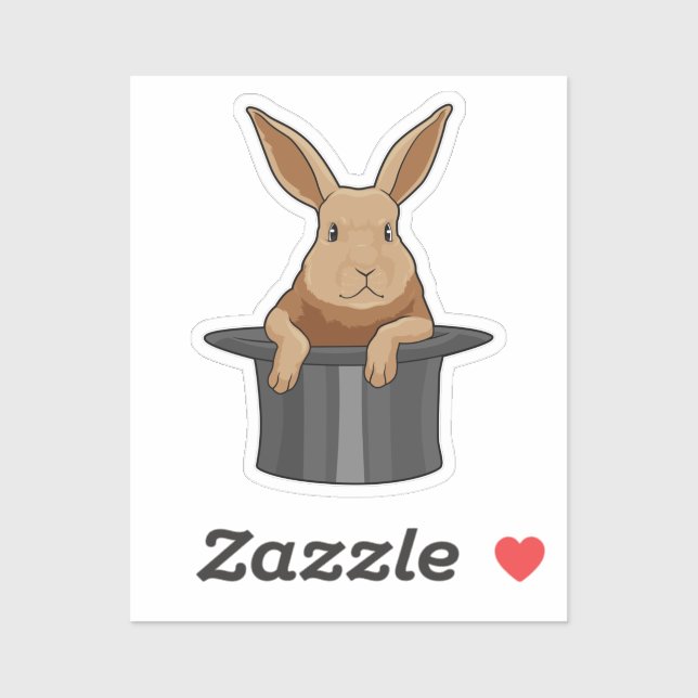 Sticker Casquette magicien lapin (Feuille)