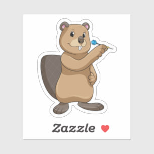 Sticker Castor aux fléchettes avec fléchette