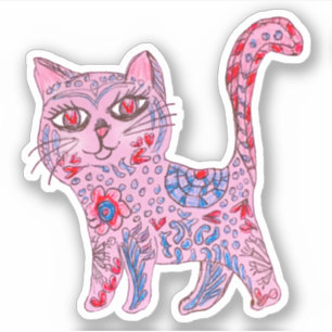 Sticker Cat Alebrije Sketch