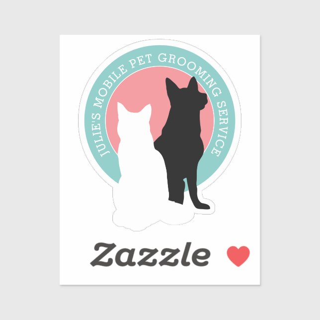 Sticker Cat and Dog Mobile Pet Groomer (Feuille)