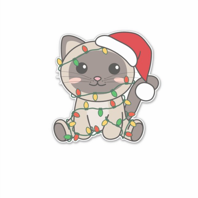 Sticker Cat Christmas Winter Animals Cats (Devant)