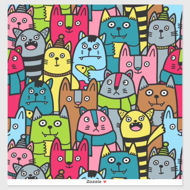 Sticker Cat et kitten (Feuille)