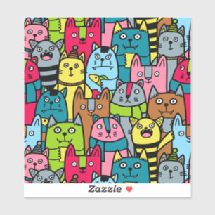 Sticker Cat et kitten