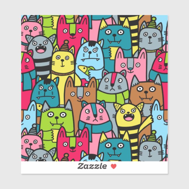 Sticker Cat et kitten (Feuille)