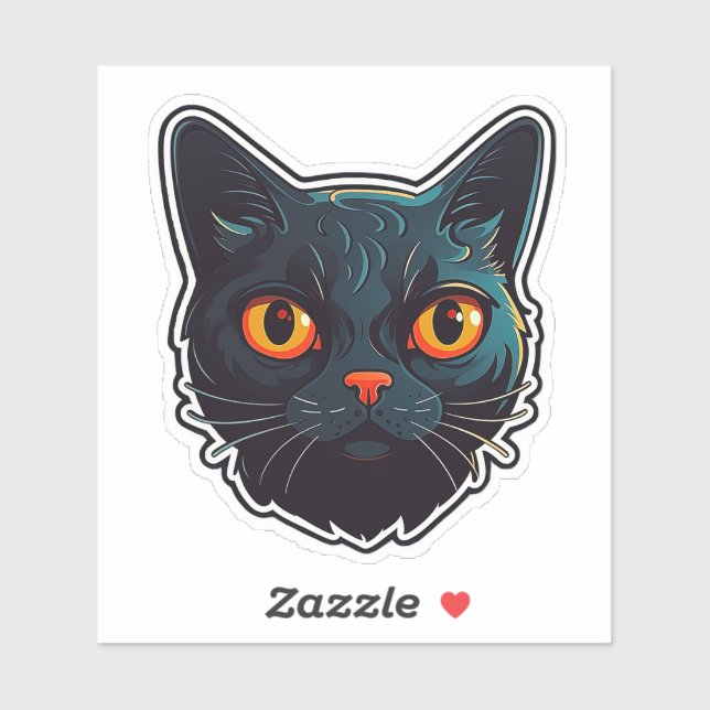 Sticker Cat noir Catitude conception graphique (Feuille)