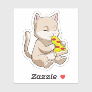 Sticker Cat with Pizza