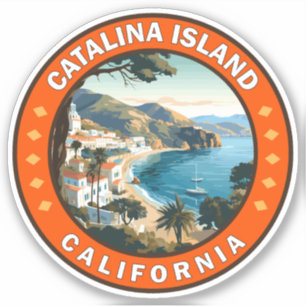 Sticker Catalina Island California Travel Art Badge