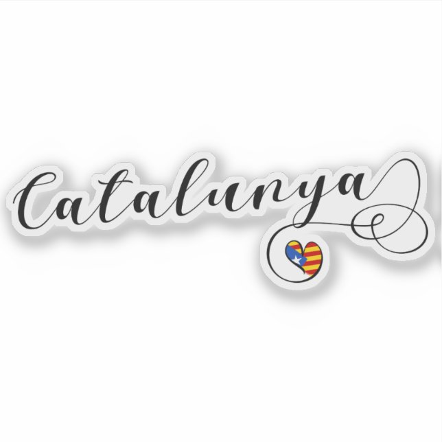 Sticker Catalogne Catalogne Indépendance Coeur Drapeau (Devant)