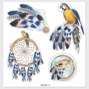 Sticker Catcher de rêve bleu exotique