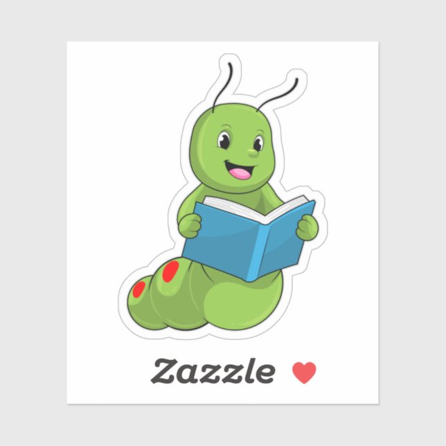 Sticker Caterpillar à lire avec livre (Feuille)