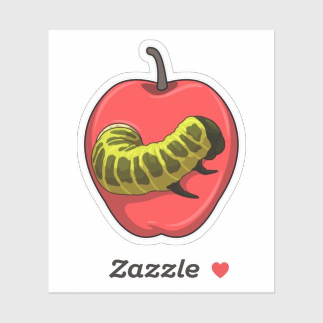 Sticker Caterpillar with Apple (Feuille)