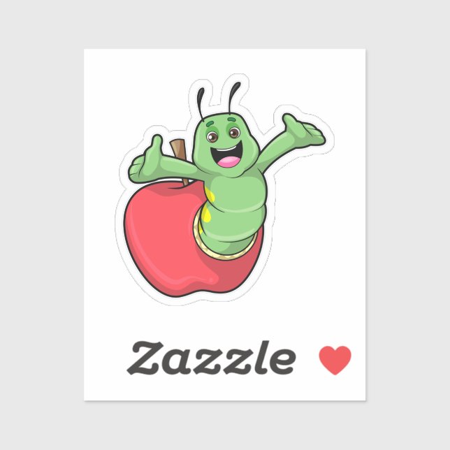 Sticker Caterpillar with Apple (Feuille)