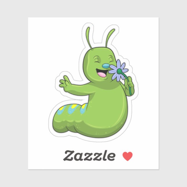 Sticker Caterpillar with Flower (Feuille)