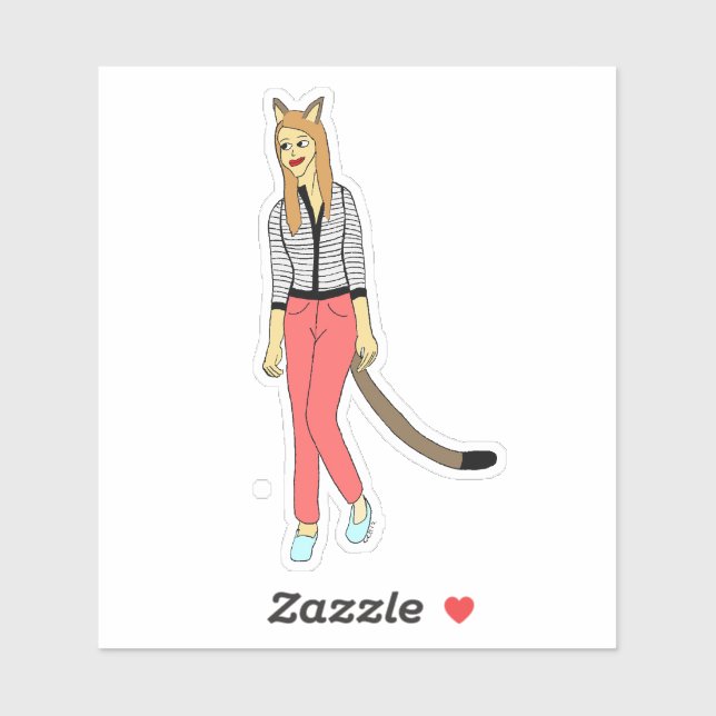 Sticker catgirl (Feuille)