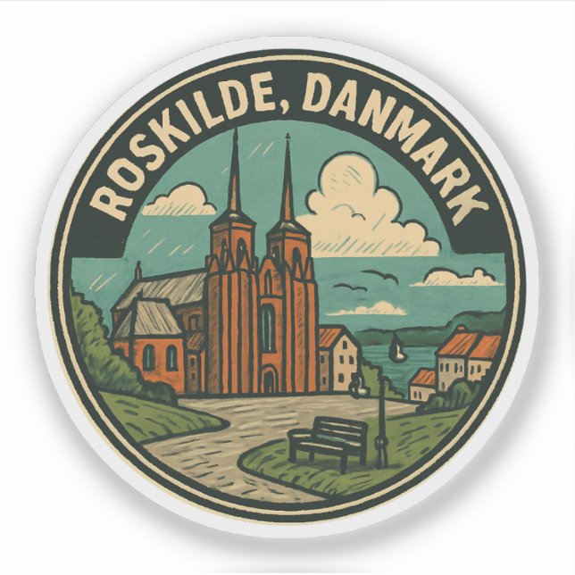 Sticker Cathédrale de Roskilde Danemark (Devant)