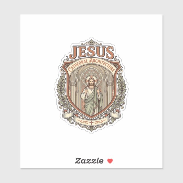 Sticker Cathédrale Jésus Architecture Cathédrale Jésus Arc (Feuille)