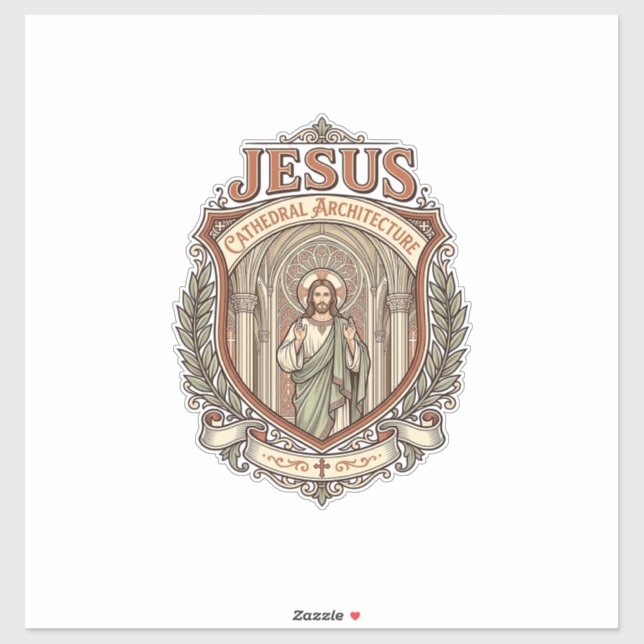 Sticker Cathédrale Jésus Architecture Cathédrale Jésus Arc (Feuille)