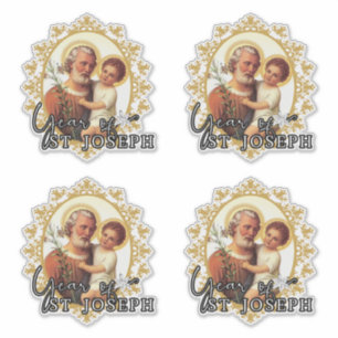 Sticker Catholique Saint-Joseph avec Enfant Jésus Religieu