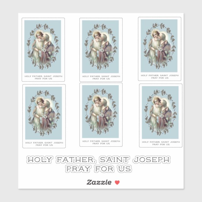 Sticker Catholique Saint-Joseph avec Enfant Jésus Religieu (Feuille)