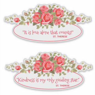 Sticker Catholique St Therese Citations Roses Roses Roses 