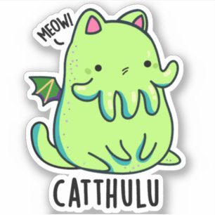 Sticker Catthulu Funny Cthulhu Cat Pun