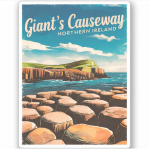 Sticker Causeway du géant Vintage voyage Irlande du Nord