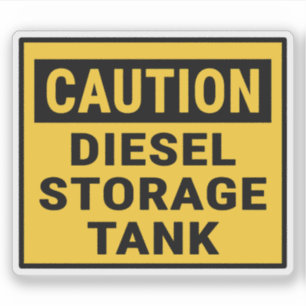 Sticker Caution réservoir de stockage diesel
