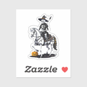 Sticker Cavalier de cheval squelette - Squelette d'Hallowe