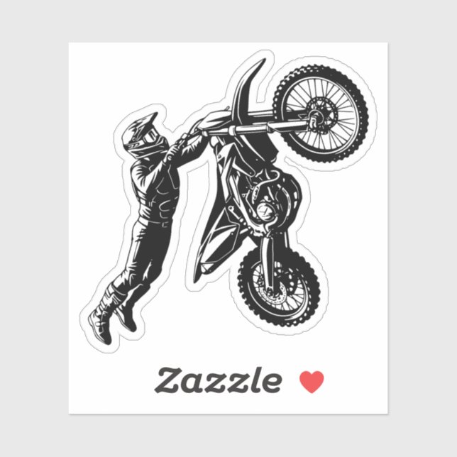 Sticker Cavalier de moto cross (Feuille)