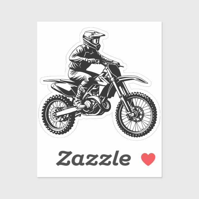 Sticker Cavalier de moto cross  (Feuille)