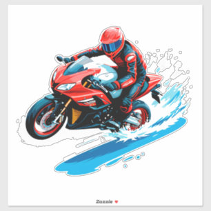 Sticker Cavalier de moto élégant