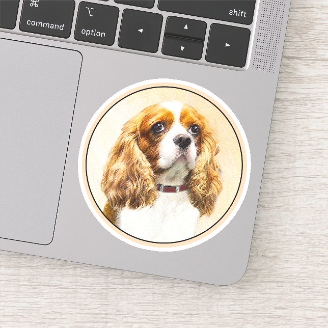 Sticker Cavalier King Charles Spaniel Peinture originale (Détail)