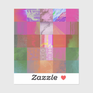 Sticker CD1FE646 Abstrait Motif de Grille d'Art de Glitch 