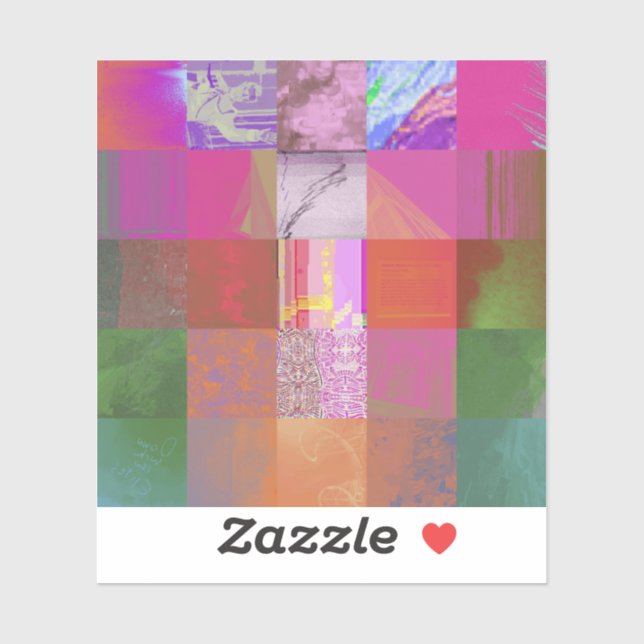 Sticker CD1FE646 Abstrait Motif de Grille d'Art de Glitch  (Feuille)