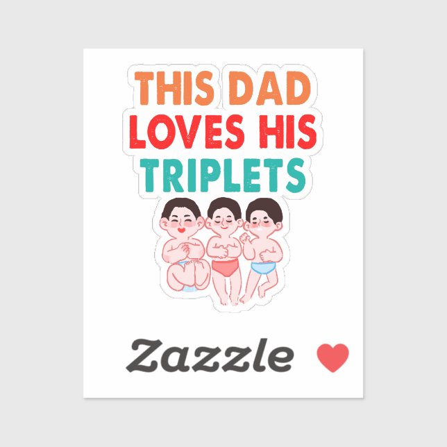 Sticker Ce papa aime ses triplés (Feuille)