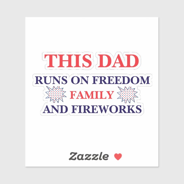 Sticker Ce papa tourne dans Freedom Family & Fireworks (Feuille)