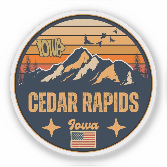 Sticker Cedar Rapids, Iowa, États-Unis (Devant)