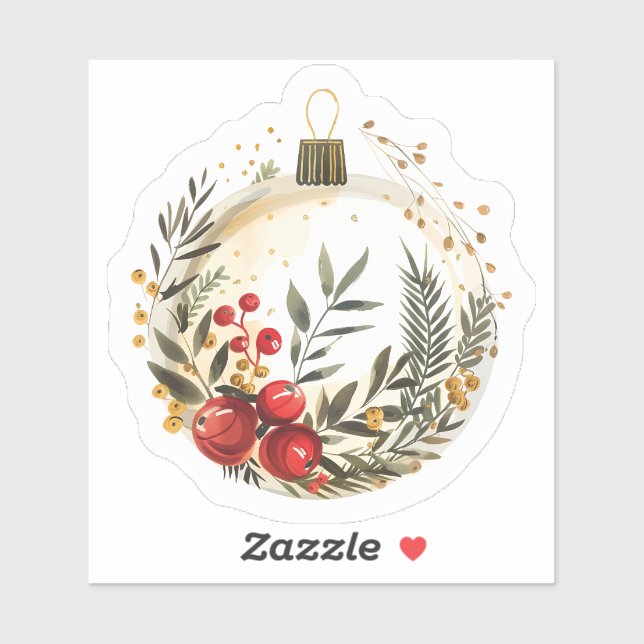 Sticker Celebrate Christmas With a Festive Ornament (Feuille)
